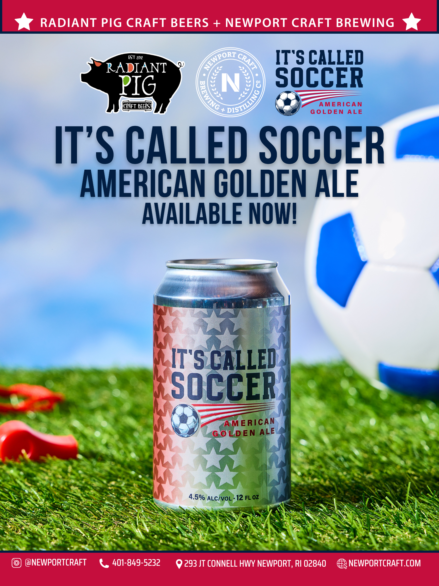 It's Called Soccer American Golden Ale can